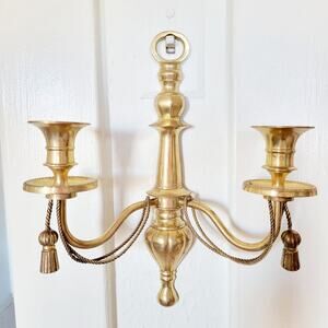 Brass Sconce Candleholder Set